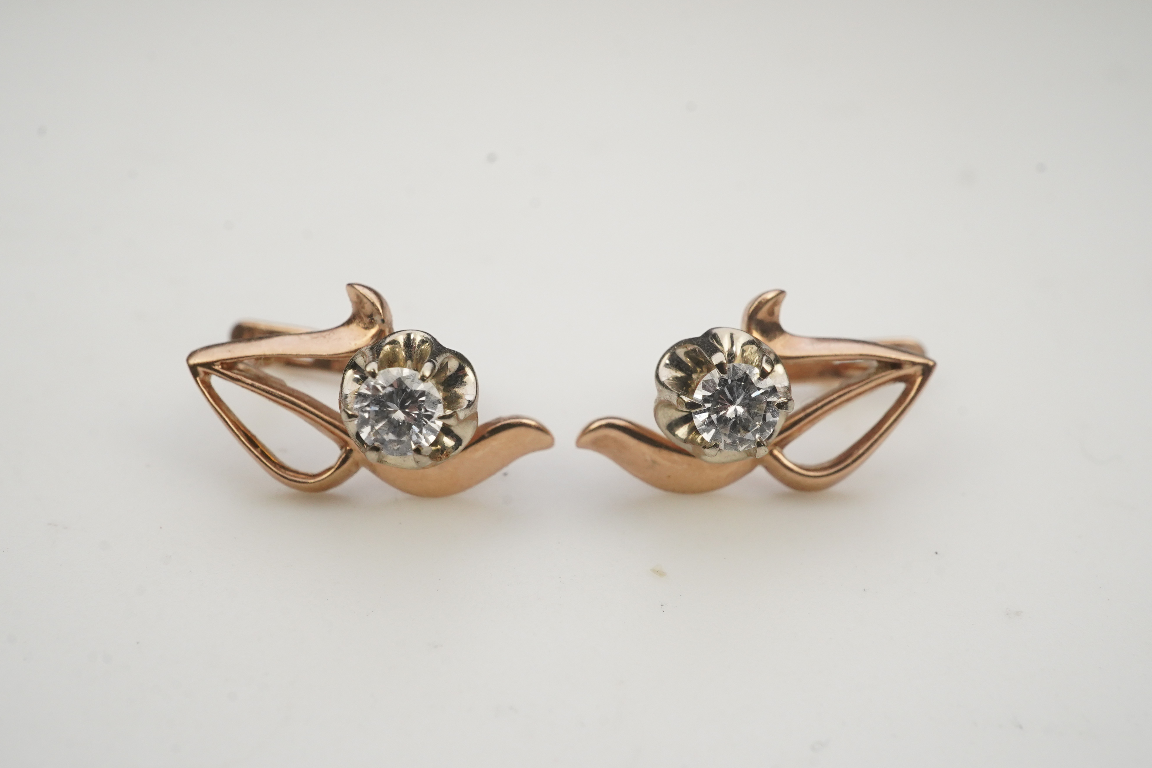 A pair of diamond earrings